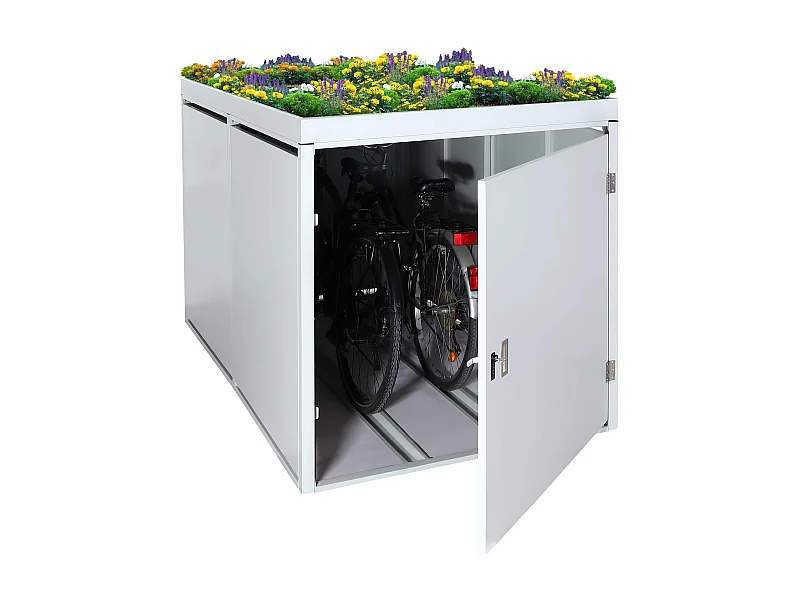 2er-Fahrradgarage Pflanzkasten MCW-L56b, Hellgrau