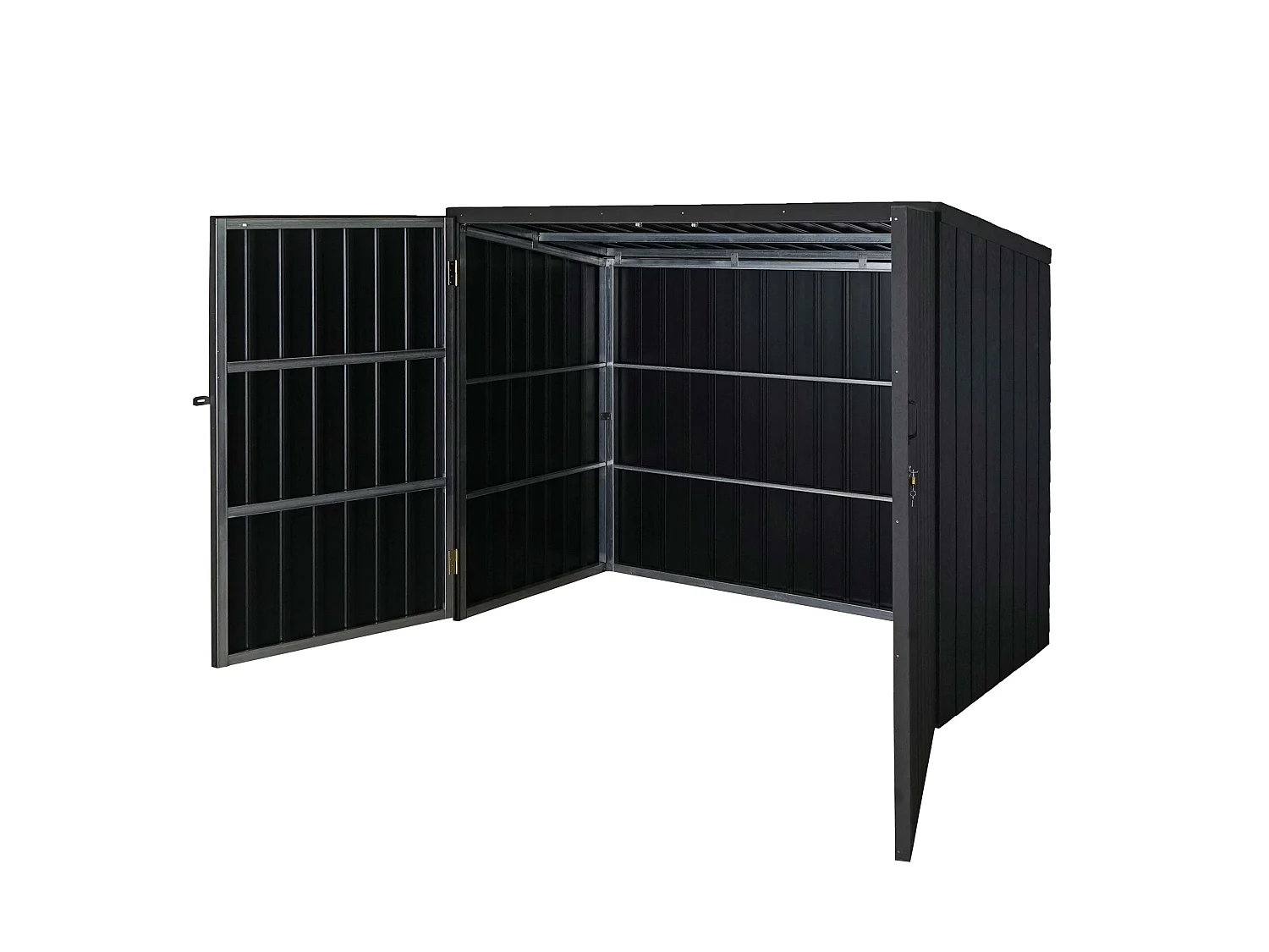 Garage armadio per biciclette serratura MCW-J29 acciaio ~ 2 bici 172x213x112cm antracite