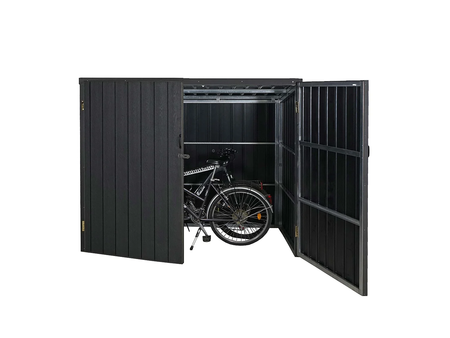 Garage armadio per biciclette serratura MCW-J29 acciaio ~ 2 bici 172x213x112cm antracite