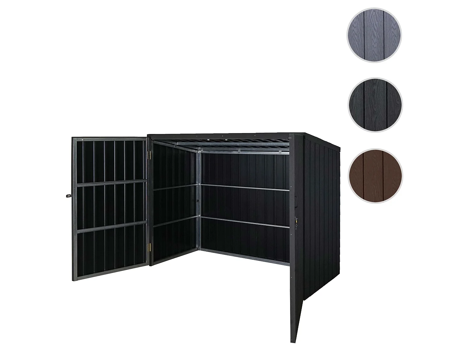 Garage armadio per biciclette serratura MCW-J29 acciaio ~ 2 bici 172x213x112cm antracite