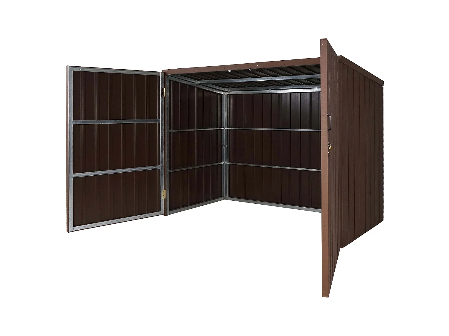 Fahrradgarage MCW-J29 (2er), 2 Räder 172x213x112cm braun