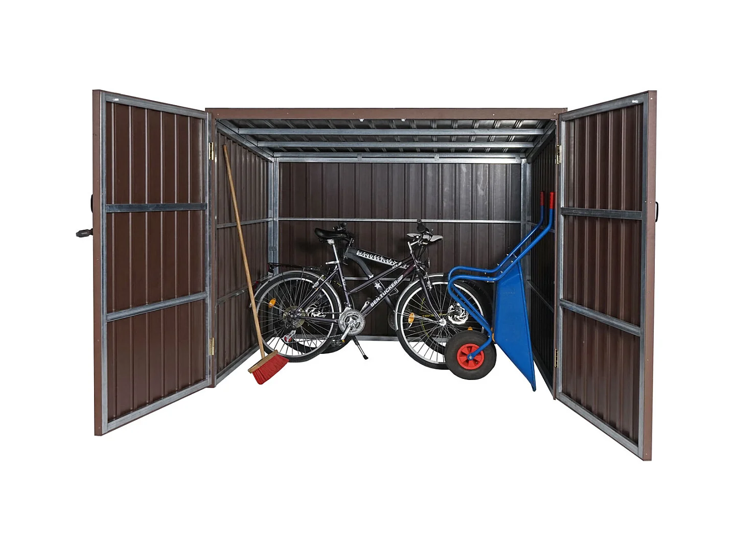 Fahrradgarage MCW-J29 (2er), 2 Räder 172x213x112cm braun