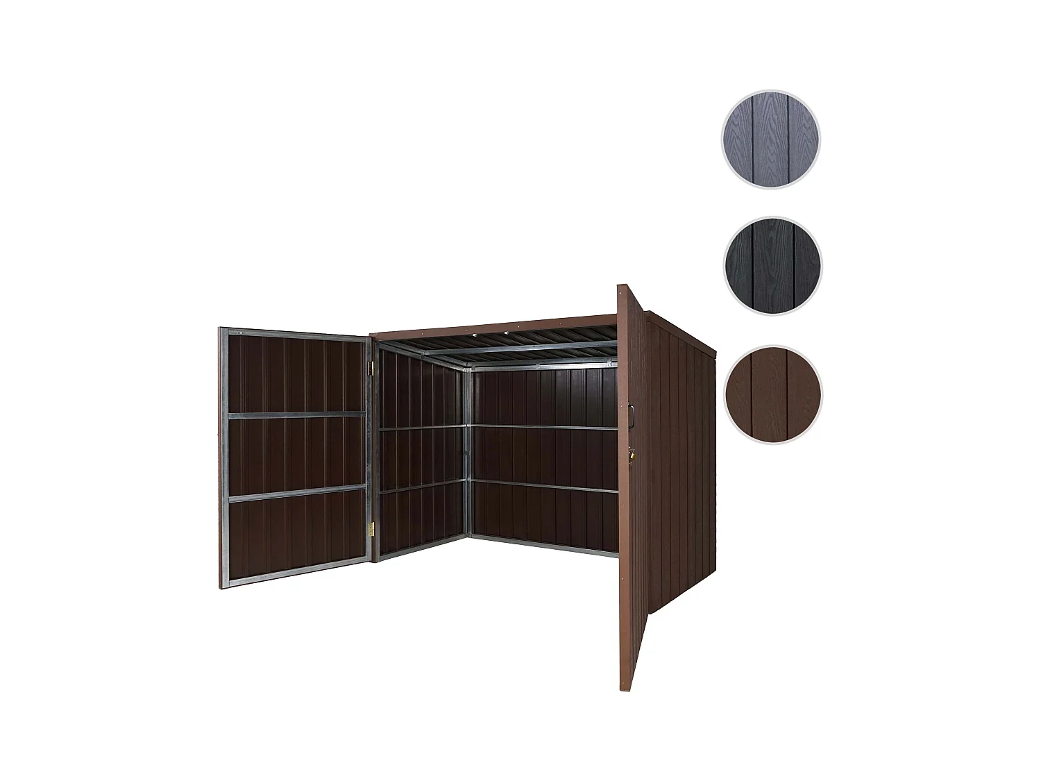 Fahrradgarage MCW-J29 (2er), 2 Räder 172x213x112cm braun