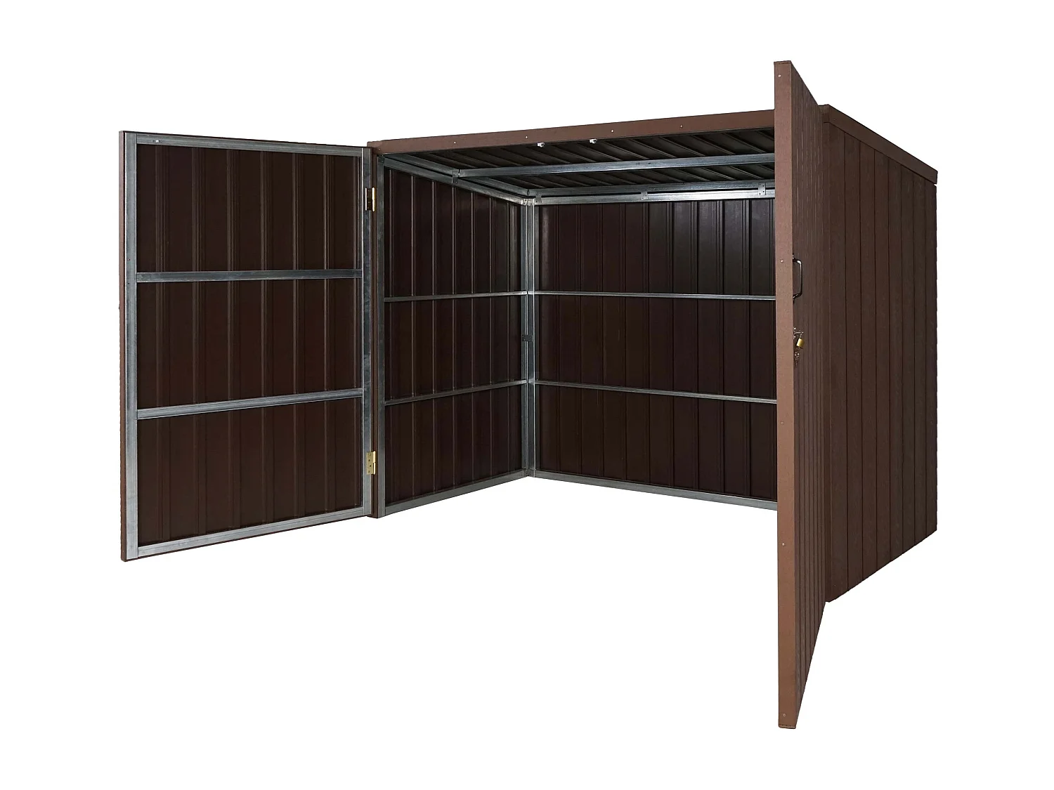 MCW-J29 bicycle garage (for 2 bikes),  holds 2 bikes, 172x213x112cm, brown