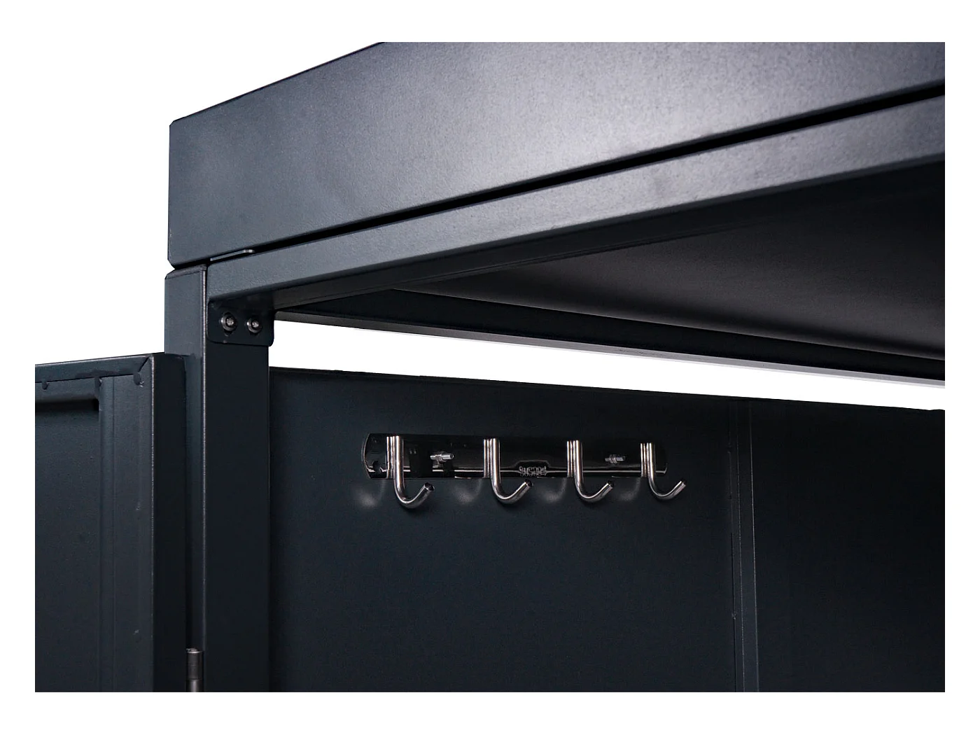 Garage armadio per 4 biciclette con serratura e fioriera MCW-L56b ferro acciaio zincato 126x220x210cm antracite