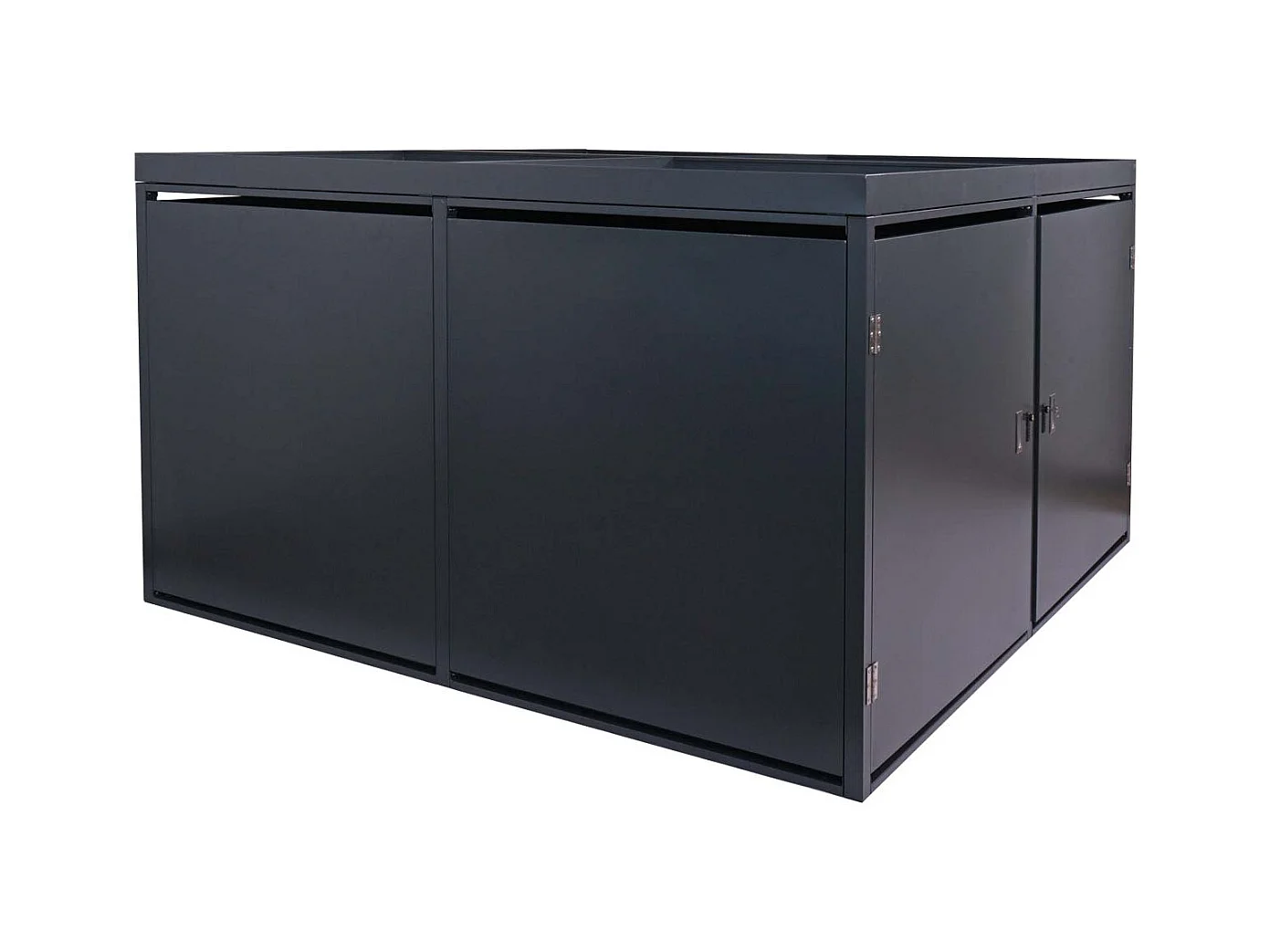 Garage armadio per 4 biciclette con serratura e fioriera MCW-L56b ferro acciaio zincato 126x220x210cm antracite