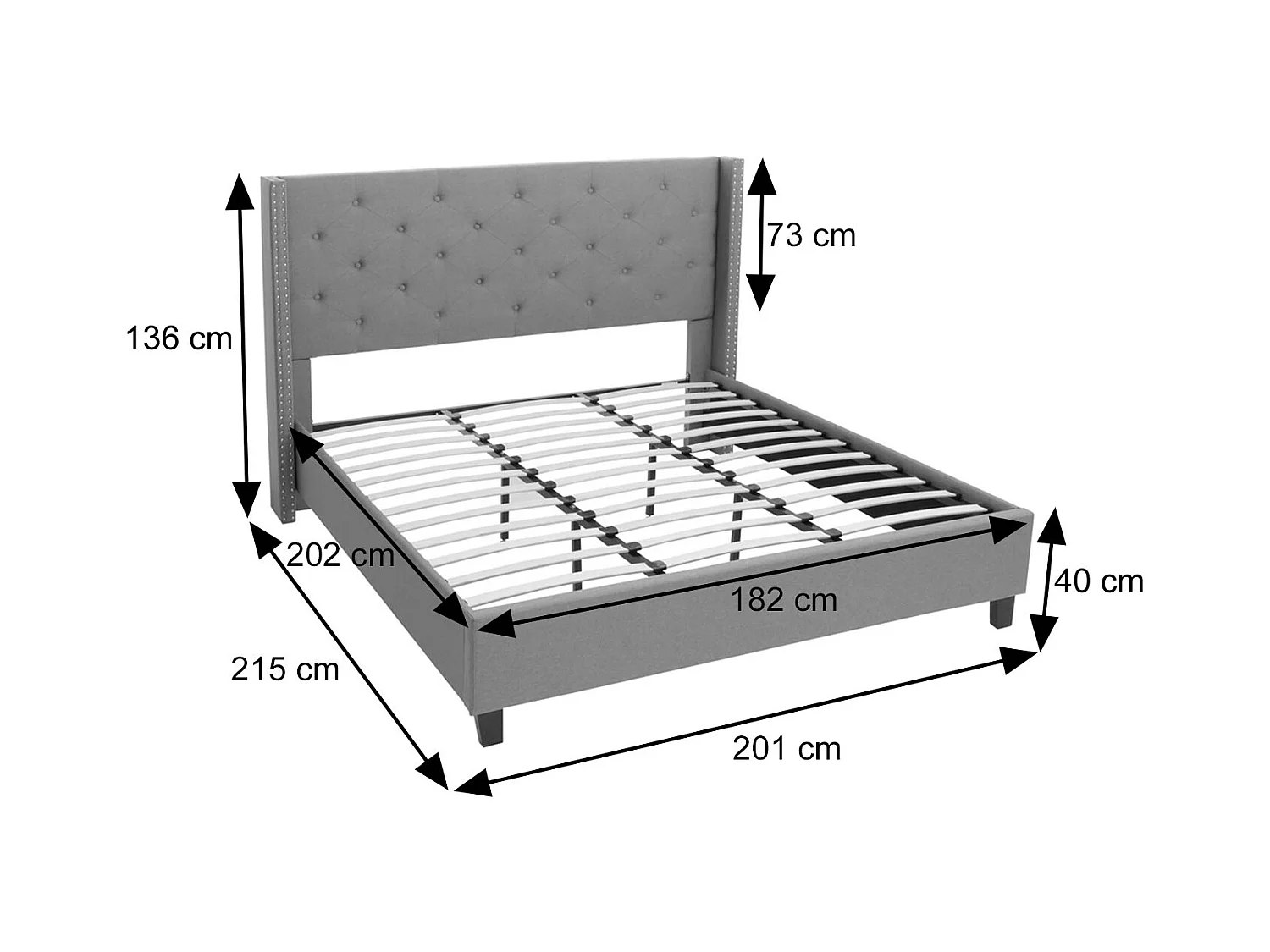 Polsterbett MCW-N59, Grau