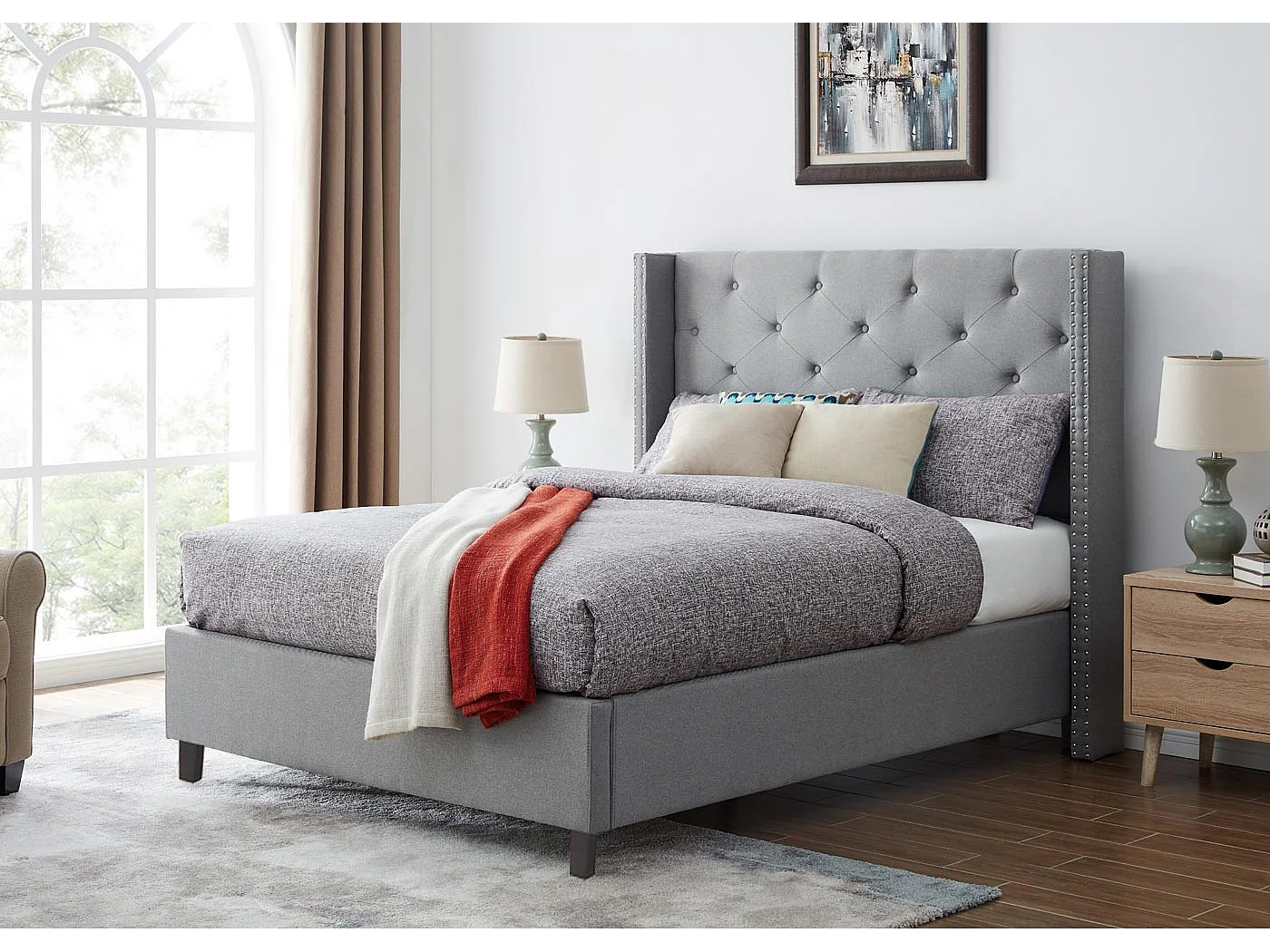 Polsterbett MCW-N59, Grau