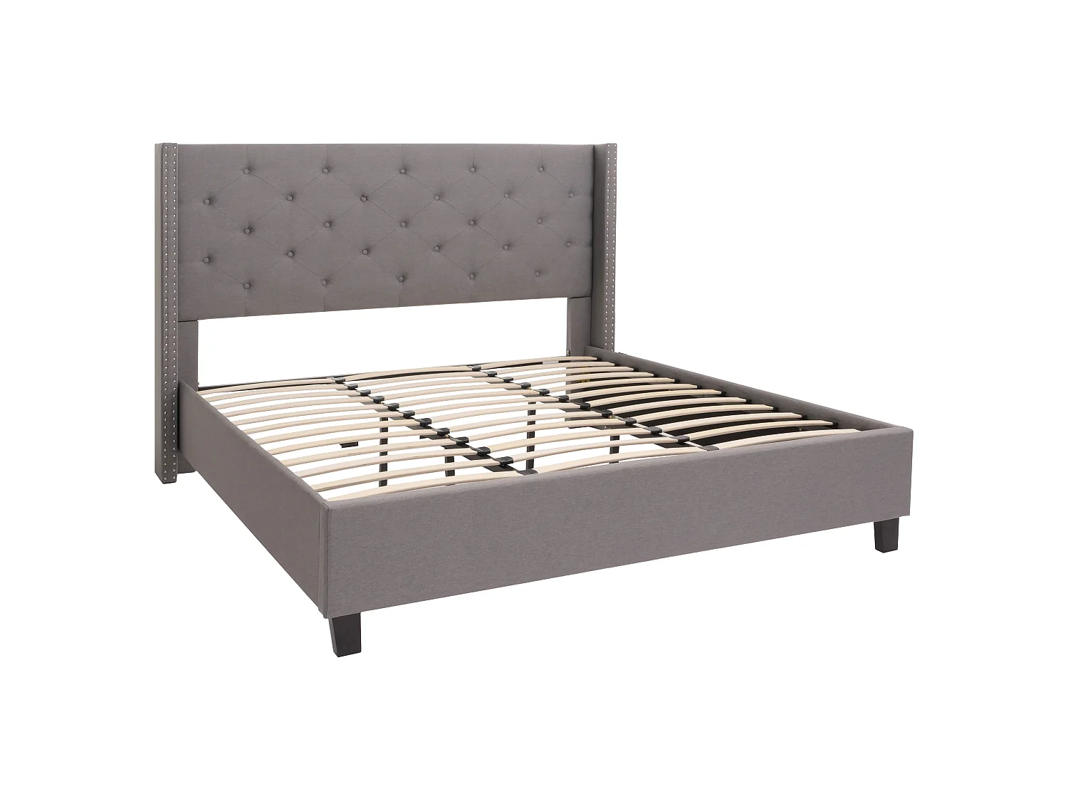 Łóżko tapicerowane MCW-N59,  szare