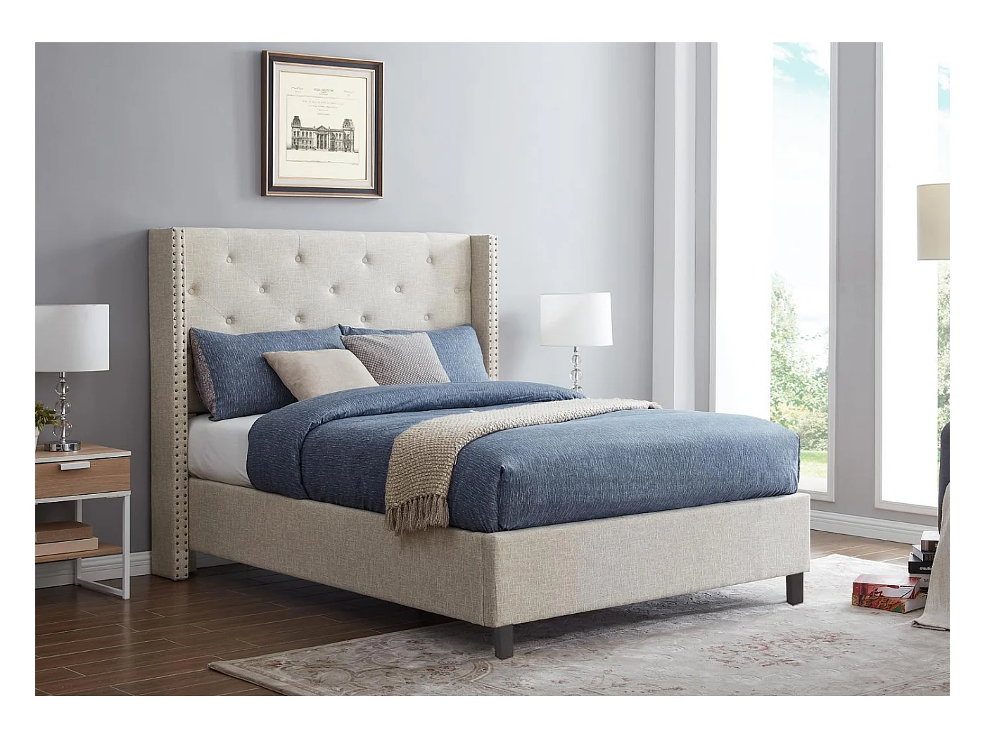 Polsterbett MCW-N59, Creme-beige