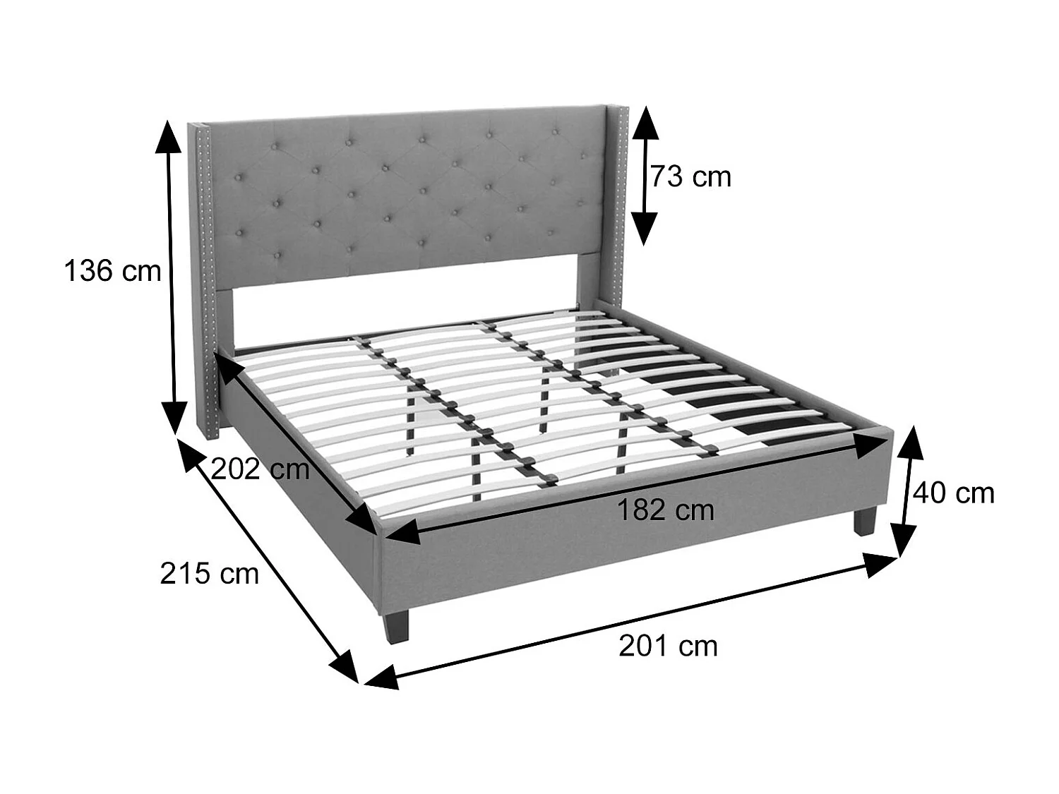 Polsterbett MCW-N59, Creme-beige