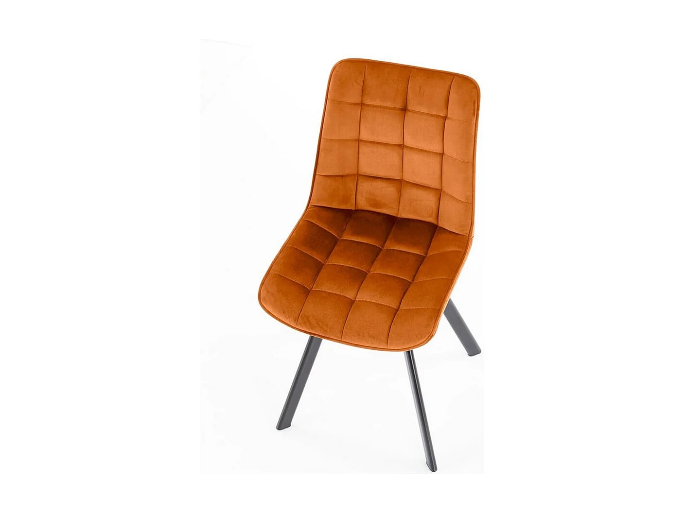 Chaise design en tissu couleur cannelle avec pieds en métal noir Liberty