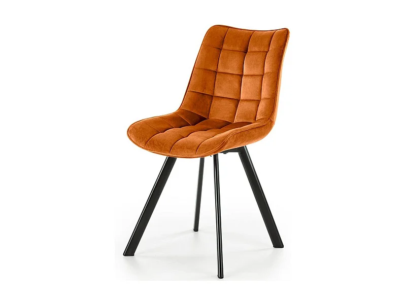 Chaise design en tissu couleur cannelle avec pieds en métal noir Liberty