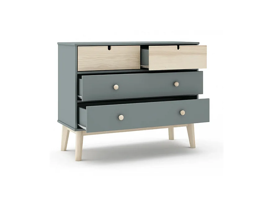 Commode de 4 tiroirs meuble de rangement- Longueur 100 x Largeur 40 x Hauteur 81 cm