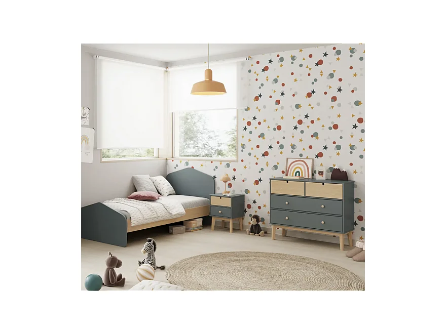 Commode de 4 tiroirs meuble de rangement- Longueur 100 x Largeur 40 x Hauteur 81 cm