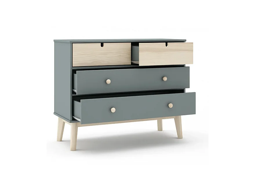 Commode de 4 tiroirs meuble de rangement- Longueur 100 x Largeur 40 x Hauteur 81 cm