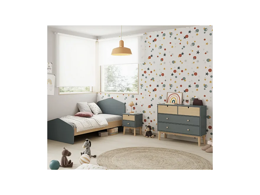 Commode de 4 tiroirs meuble de rangement- Longueur 100 x Largeur 40 x Hauteur 81 cm