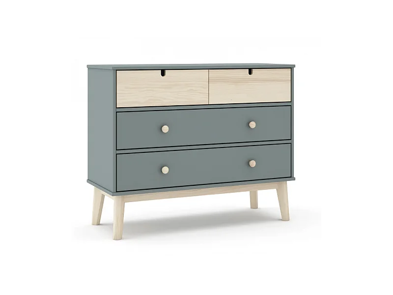 Commode de 4 tiroirs meuble de rangement- Longueur 100 x Largeur 40 x Hauteur 81 cm
