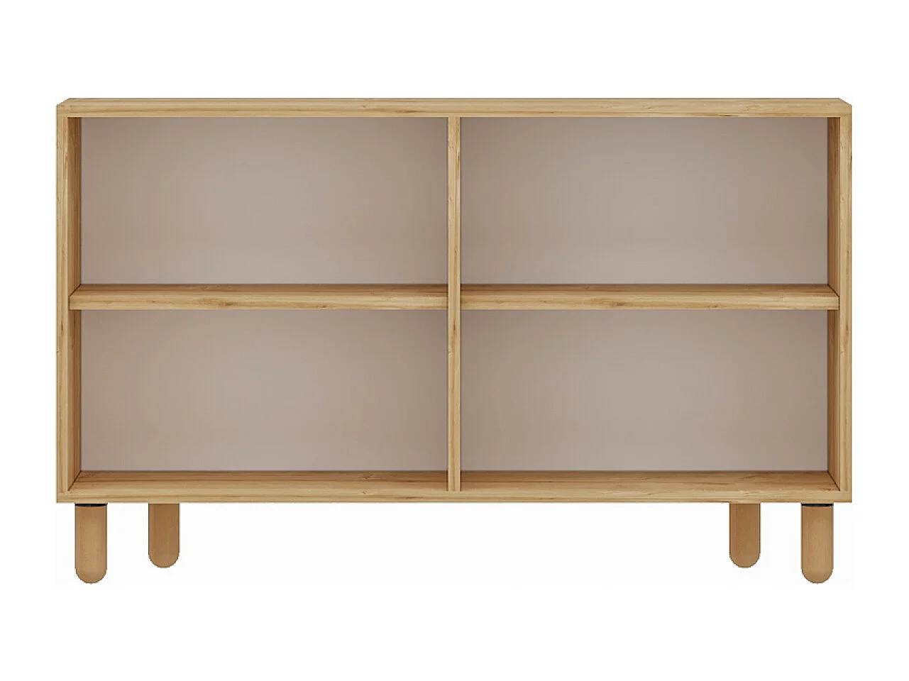 Buffet 4 portes aspect bois design graphique120x73cm VINCI