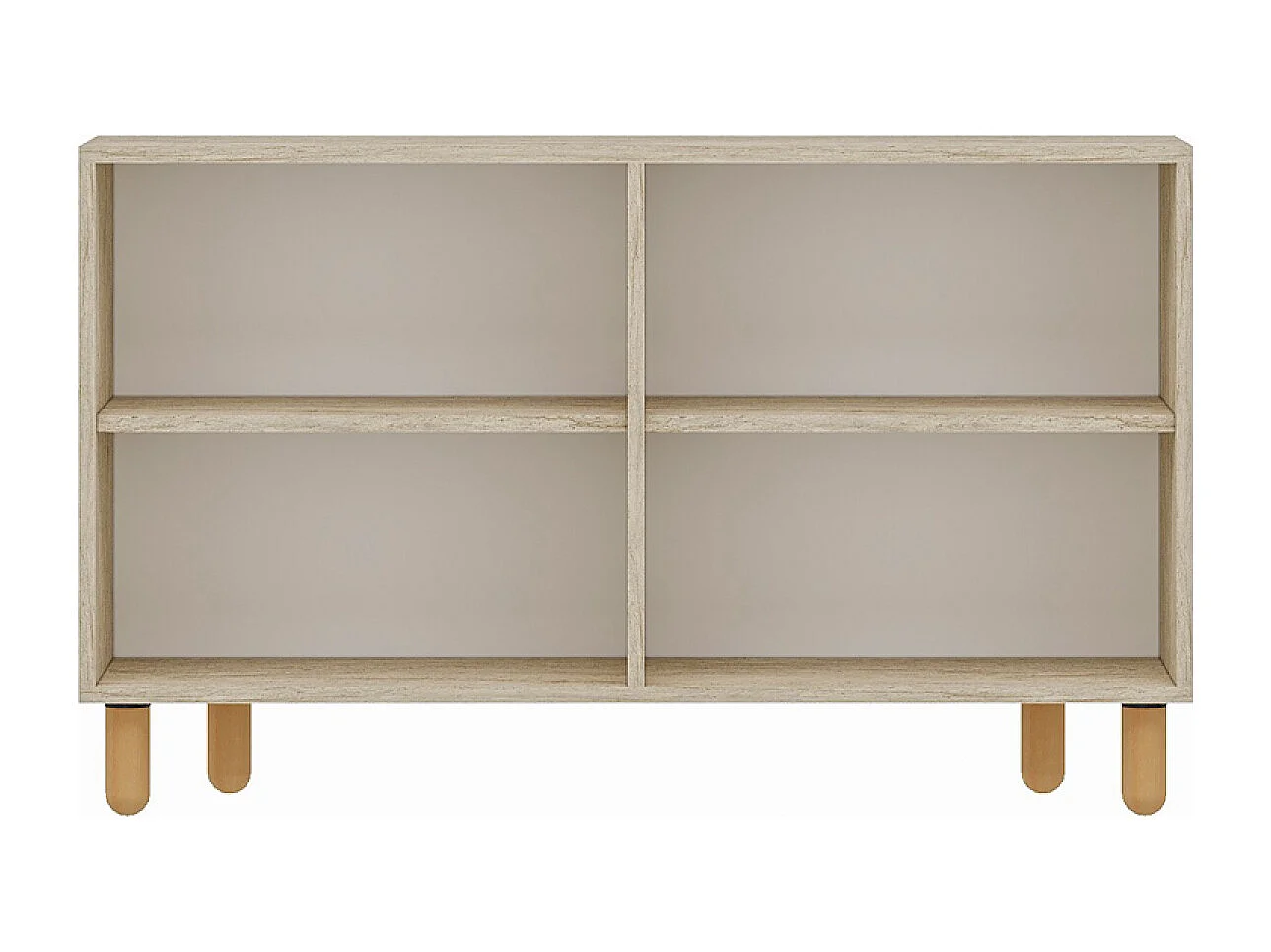 Buffet à 4 portes effet travertin nervuré 120x73cm RODY