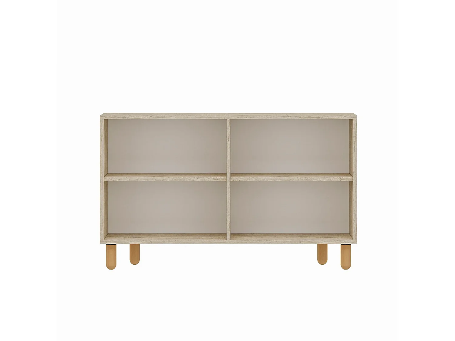 Buffet à 4 portes effet travertin nervuré 120x73cm RODY