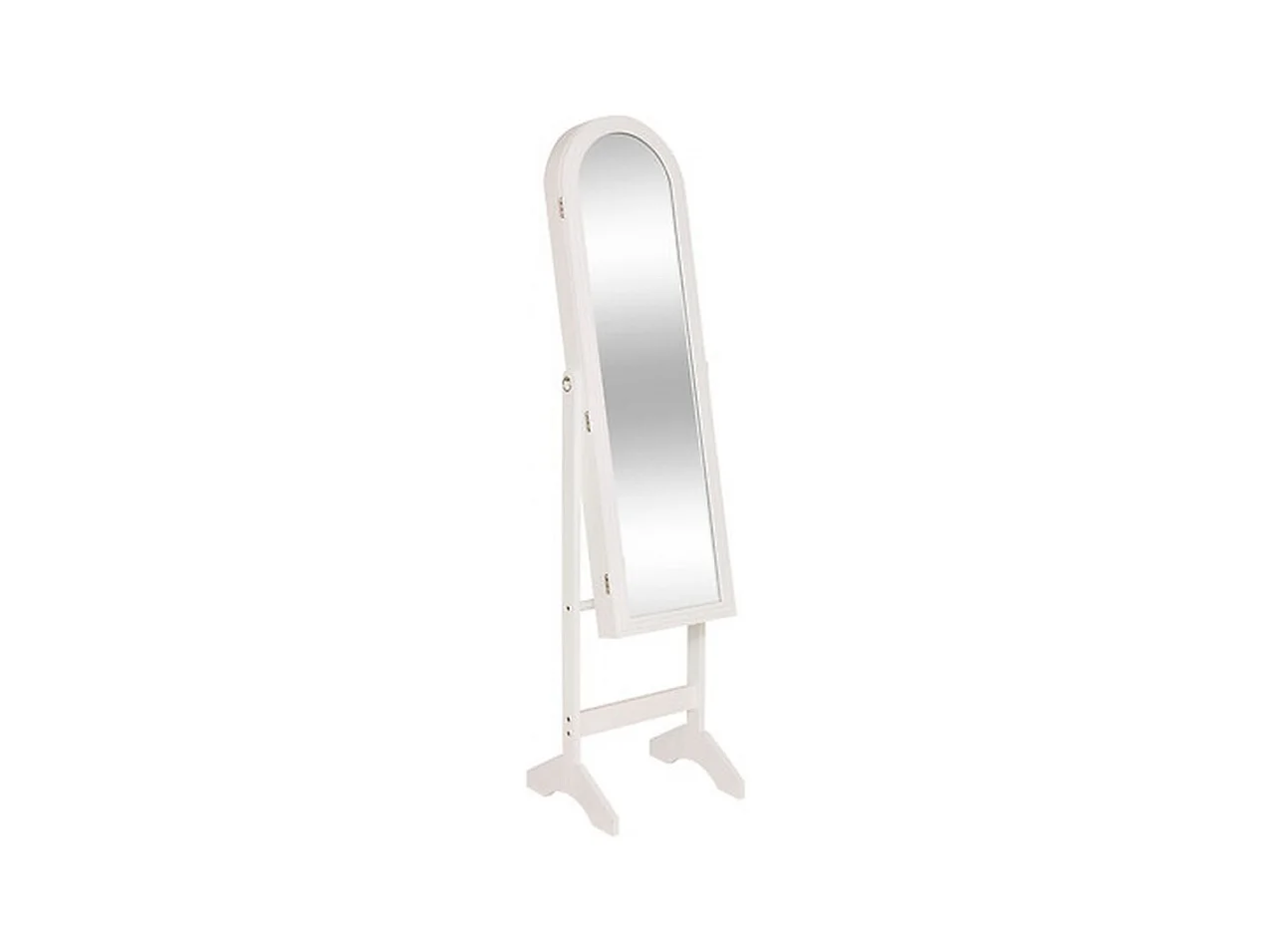 Armoire à bijoux avec miroir LILI coloris Blanc- Longueur 38 x Profondeur 34 x Hauteur 158 cm
