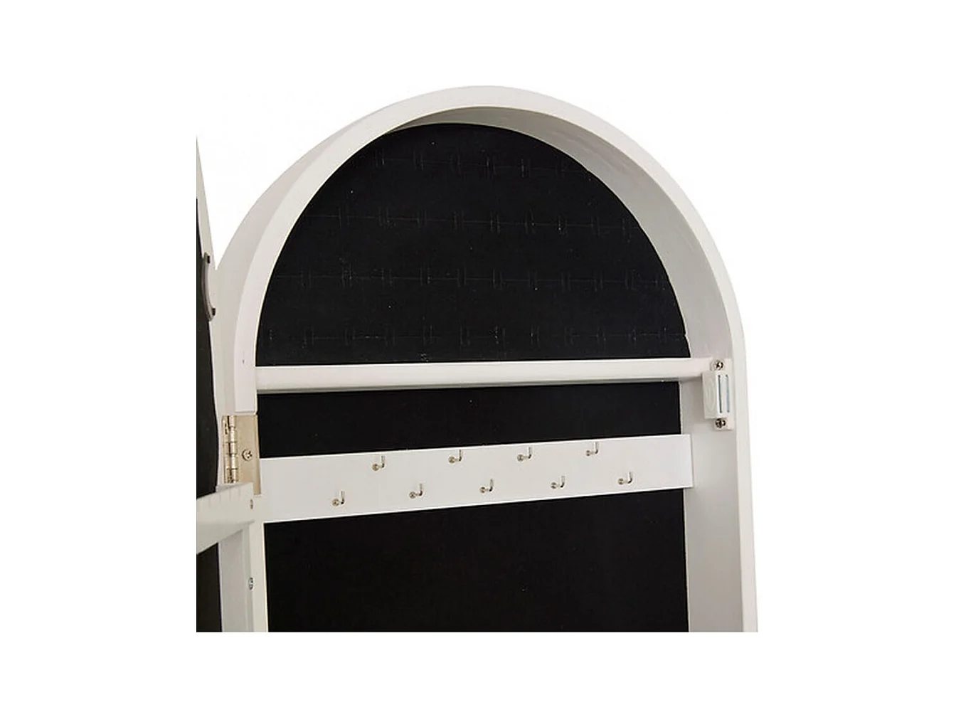 Armoire à bijoux avec miroir LILI coloris Blanc- Longueur 38 x Profondeur 34 x Hauteur 158 cm