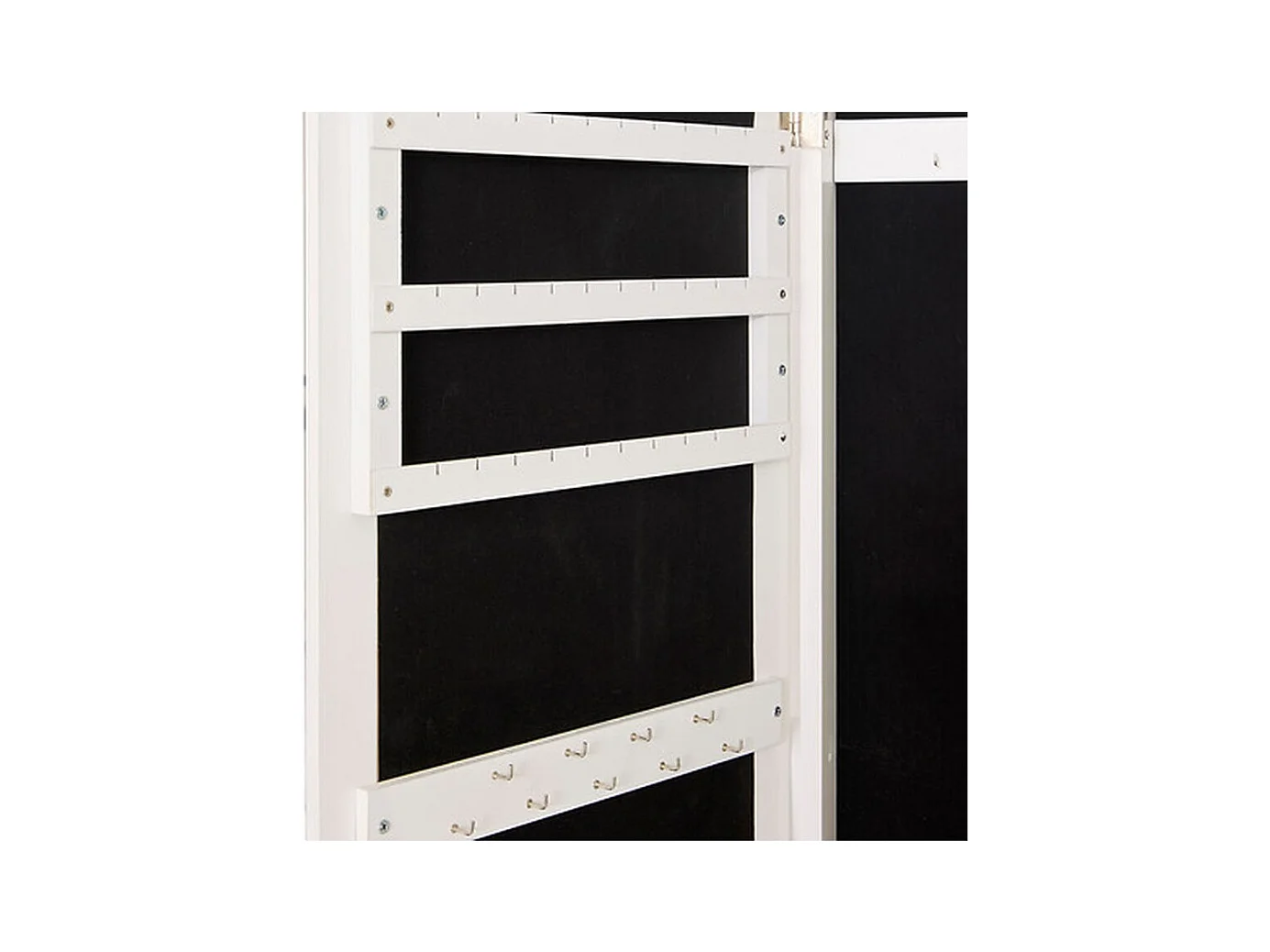 Armoire à bijoux avec miroir LILI coloris Blanc- Longueur 38 x Profondeur 34 x Hauteur 158 cm