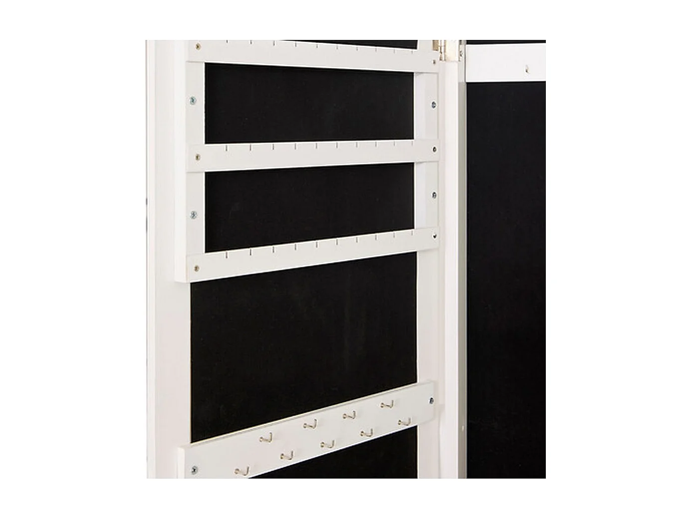 Armoire à bijoux avec miroir LILI coloris Blanc- Longueur 38 x Profondeur 34 x Hauteur 158 cm