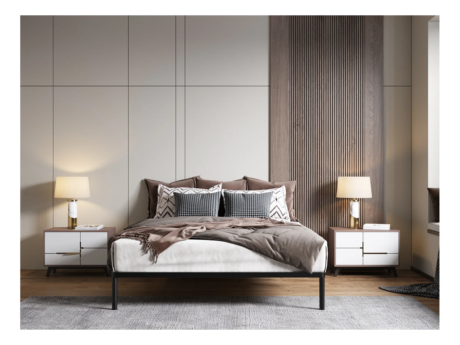 Sommier à lattes 160x200cm - Structure métal noir