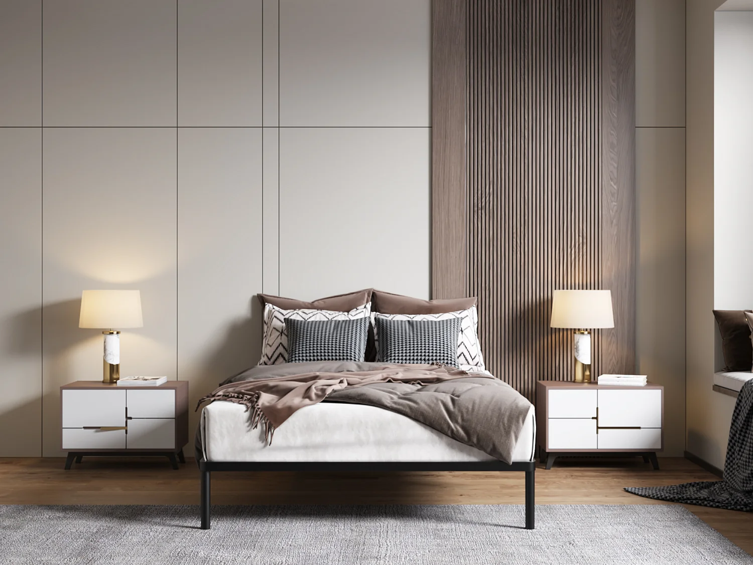 Sommier à lattes 140x200cm - Structure métal noir