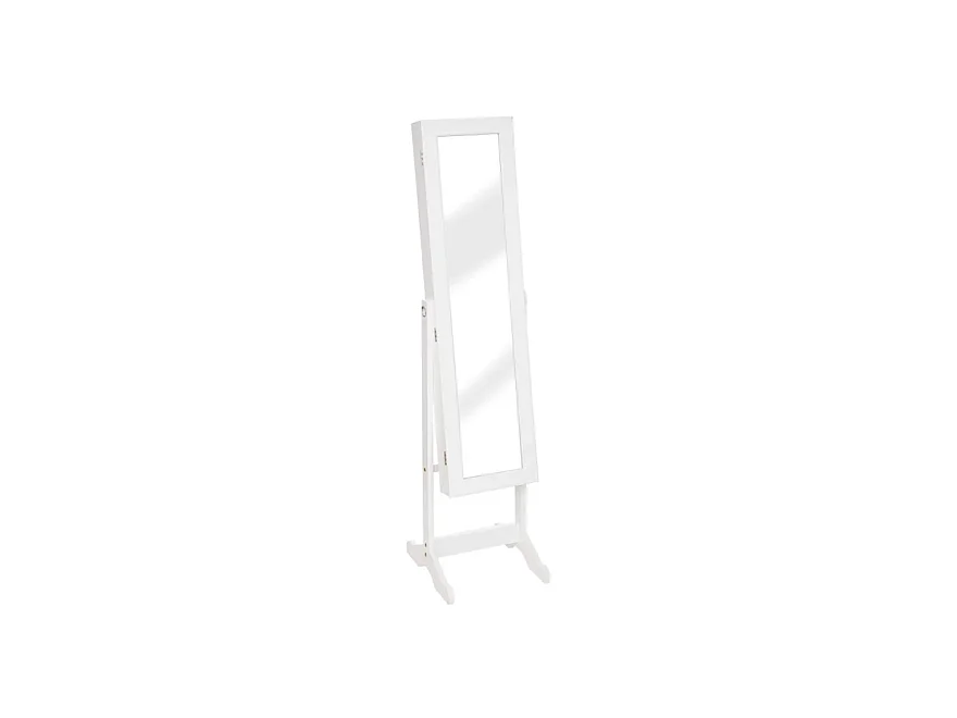 Armoire à bijoux avec miroir LOLA coloris blanc Longueur 37 x Profondeur 34,5 x Hauteur 146,8 cm