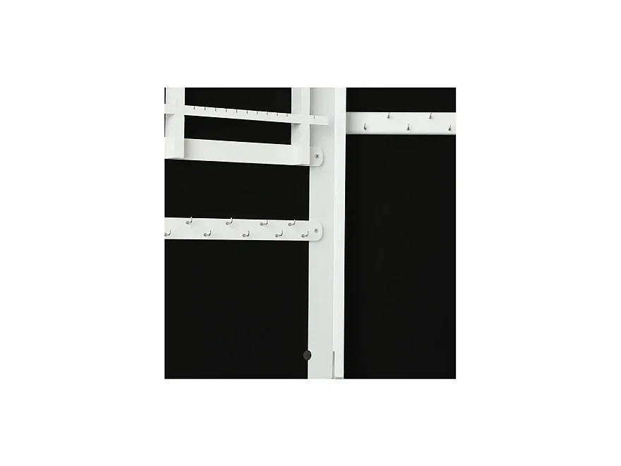 Armoire à bijoux avec miroir LOLA coloris blanc Longueur 37 x Profondeur 34,5 x Hauteur 146,8 cm