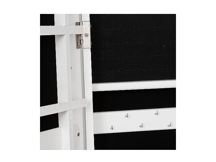 Armoire à bijoux avec miroir LOLA coloris blanc Longueur 37 x Profondeur 34,5 x Hauteur 146,8 cm