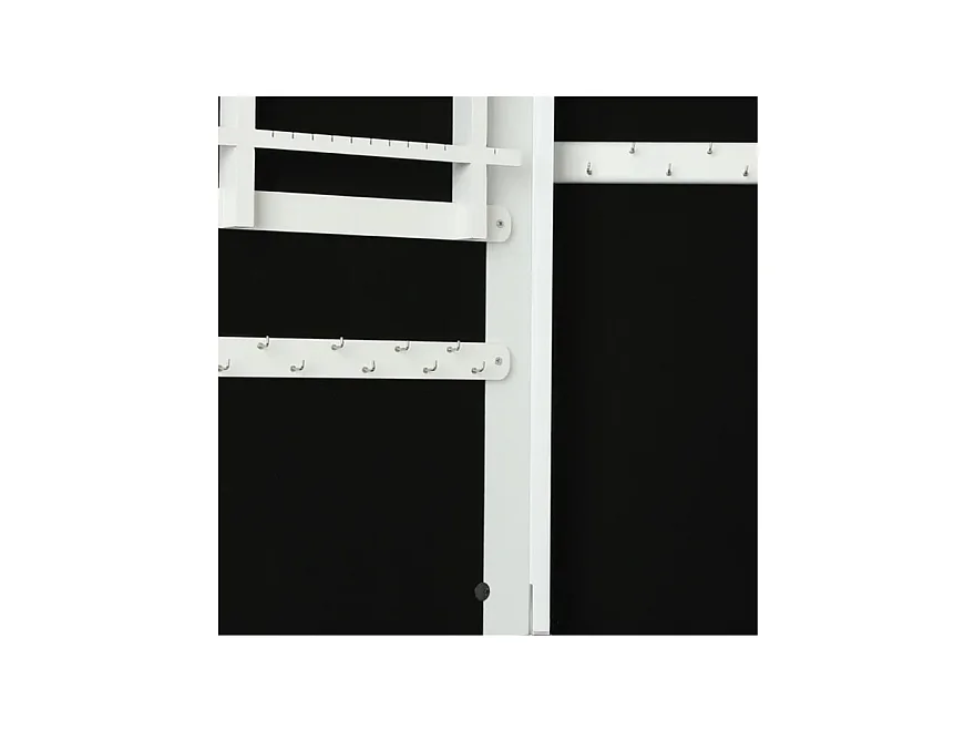 Armoire à bijoux avec miroir LOLA coloris blanc Longueur 37 x Profondeur 34,5 x Hauteur 146,8 cm