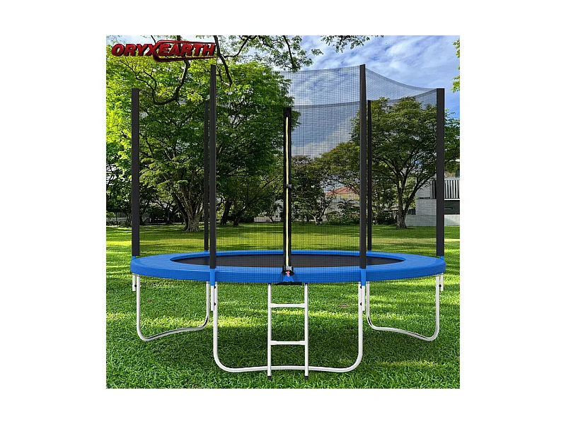 Trampoline avec filet de sécurité 305 cm - Jouet pour enfants pour le sport, la maison et l'extérieur Avec base sécurisée et protection anti-rouille