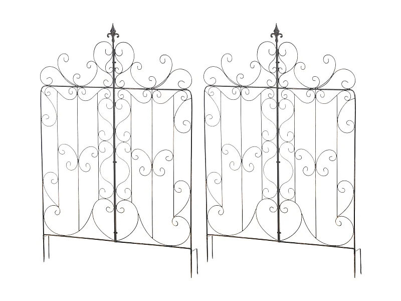 Lot de 2 treillis métal bronze 99 x 1 x 133 cm 10_0003838