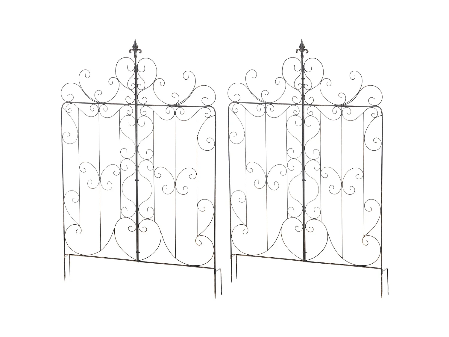 Lot de 2 treillis métal bronze 99 x 1 x 133 cm 10_0003838