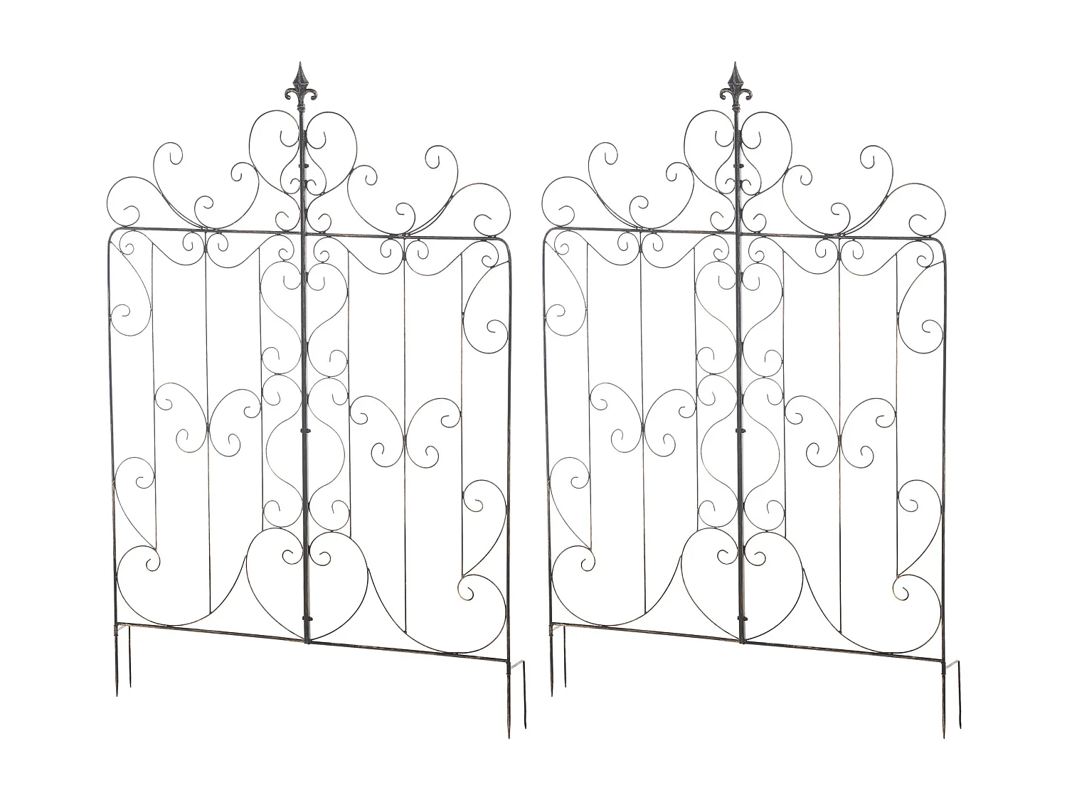 Lot de 2 treillis métal bronze 99 x 1 x 133 cm 10_0003838