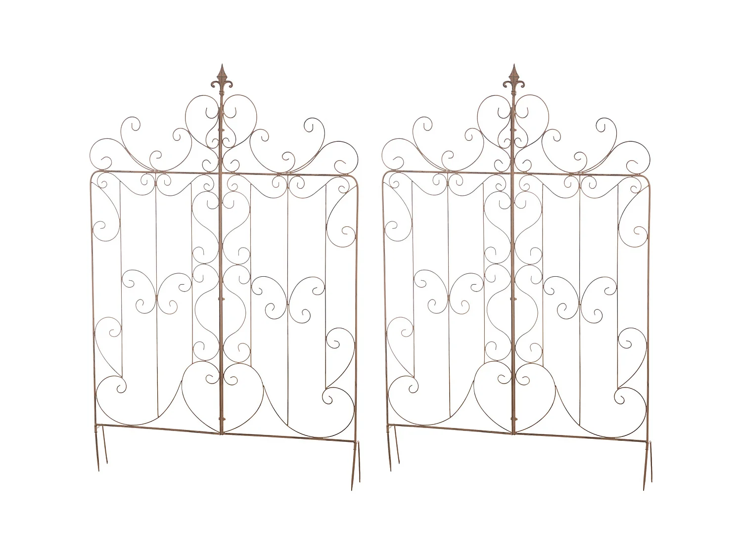 Lot de 2 treillis métal marron 99 x 1 x 133 cm 10_0003836