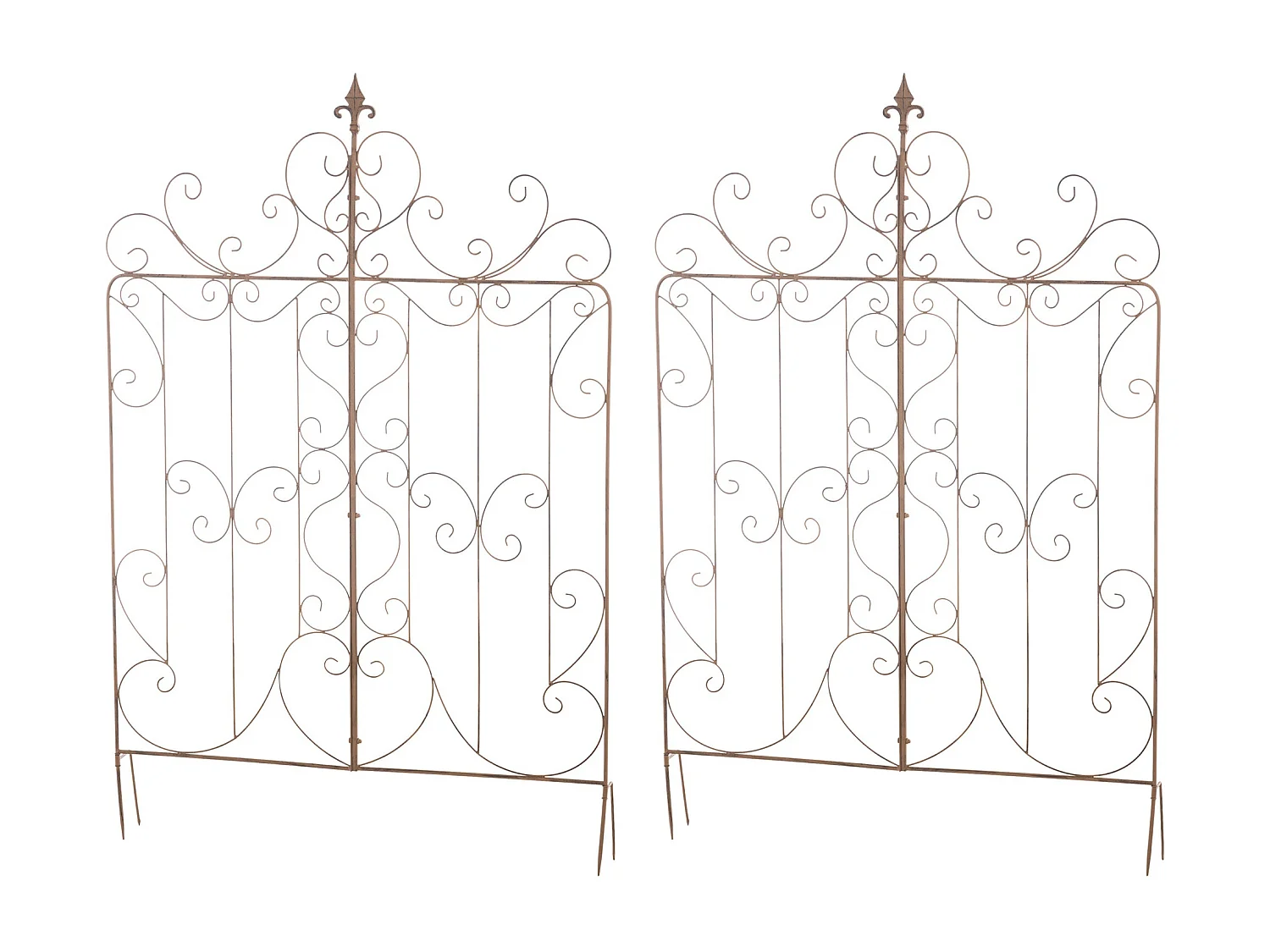 Lot de 2 treillis métal marron 99 x 1 x 133 cm 10_0003836