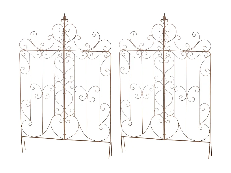 Lot de 2 treillis métal marron 99 x 1 x 133 cm 10_0003836