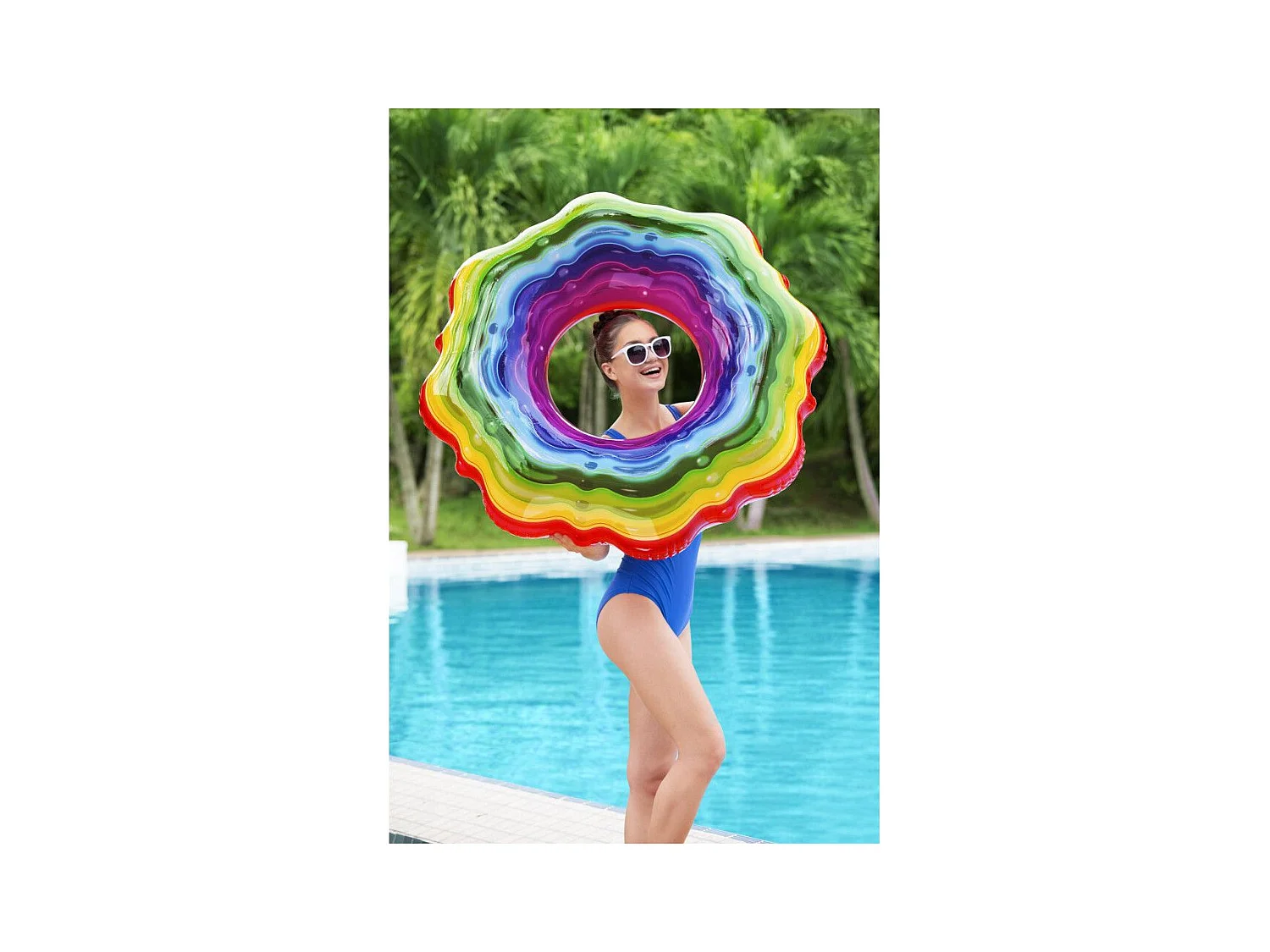 Bouée rubans arc-en-ciel - Rainbow Ribbon - D. 115 cm