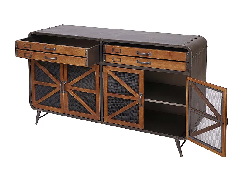 quatre compartiments de métal marron 98 x 56 x 144 cm 04_0005985