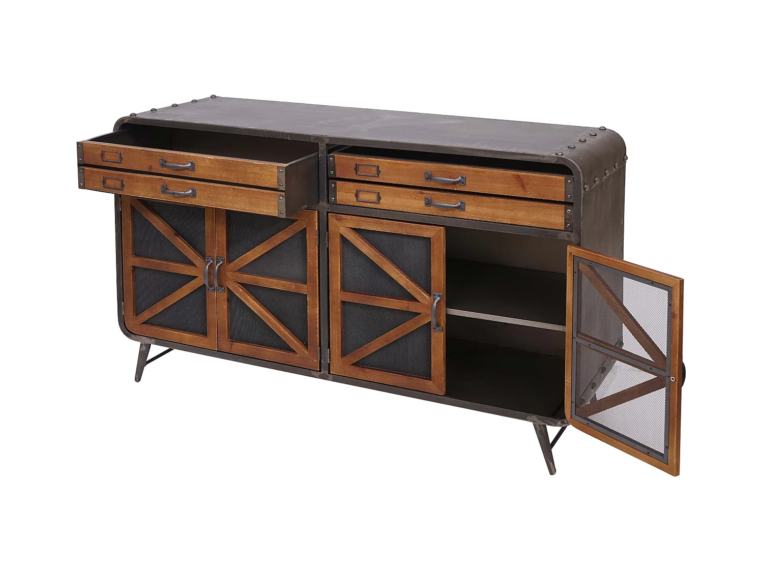 quatre compartiments de métal marron 98 x 56 x 144 cm 04_0005985