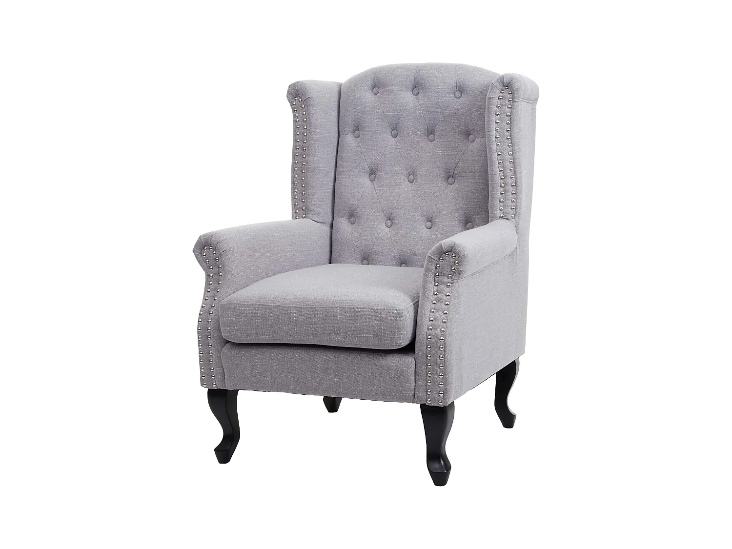 Fauteuil chesterfield fauteuil relaxation tissu grise 75 x 80 x 102 cm 04_0003085