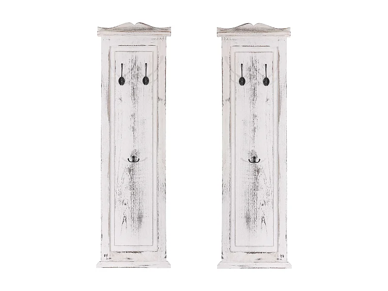 2x porte-manteaux muraux panneau bois blanche 39 x 13 x 115 cm 04_0007417
