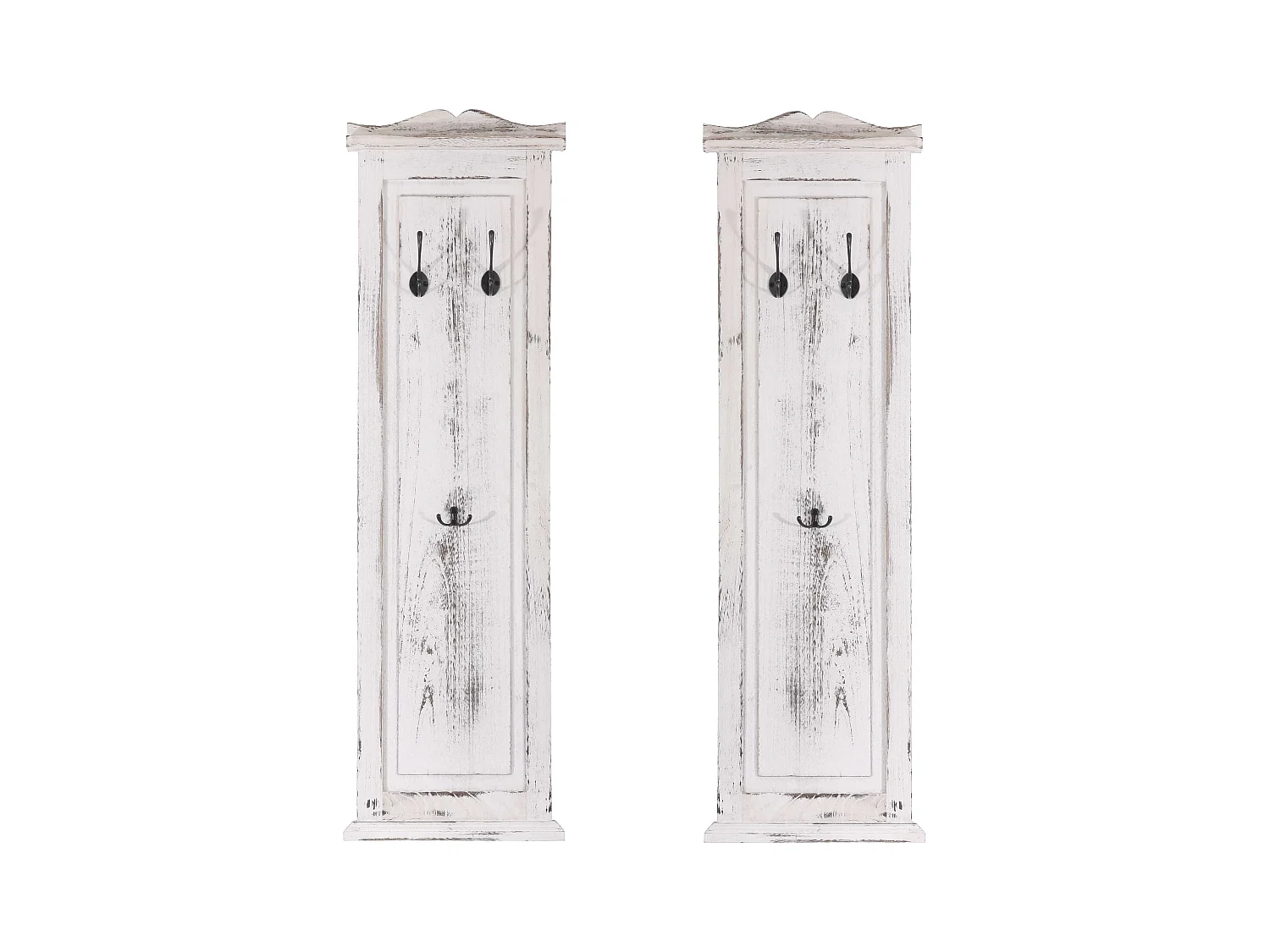 2x porte-manteaux muraux panneau bois blanche 39 x 13 x 115 cm 04_0007417