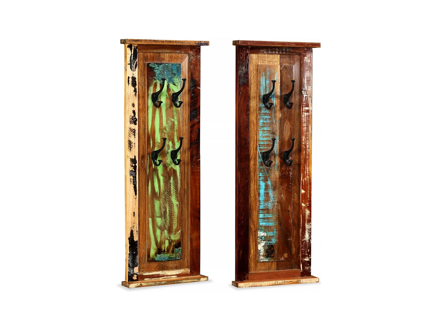 Lot de 2 portes-manteaux bois marron 38 x 38 x 100 cm DEC024192