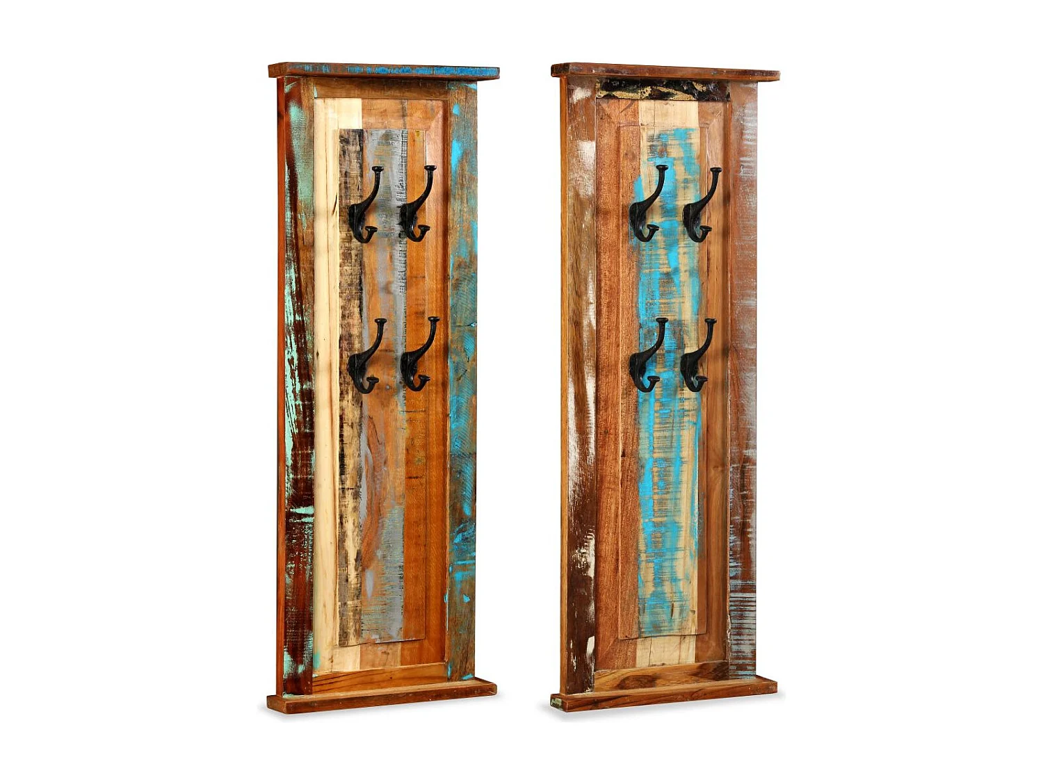 Lot de 2 portes-manteaux bois marron 38 x 38 x 100 cm DEC024192